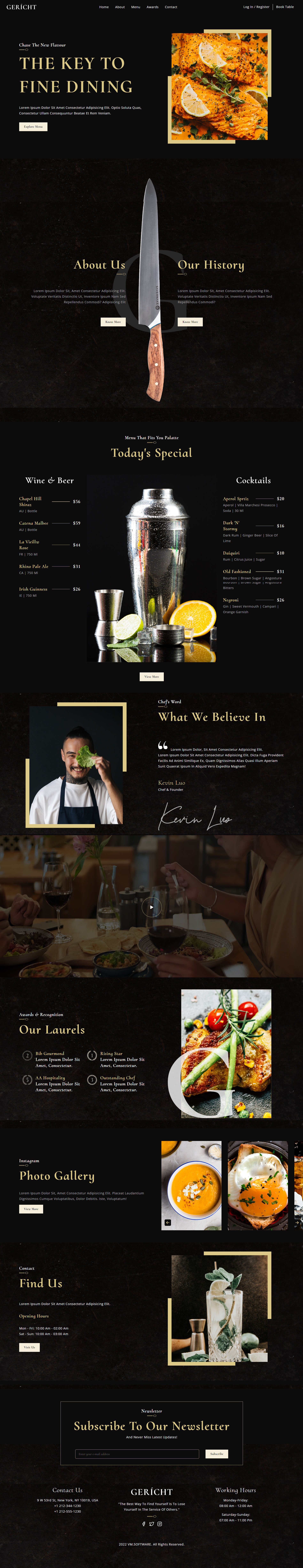 GERICHT DINNING TEMPLATE